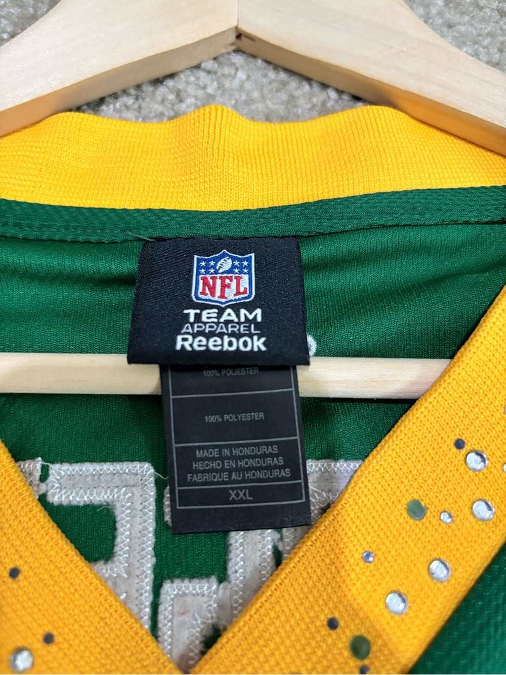 Reebok NFL Packers Aaron Rodgers #12 Super Bowl XLV Green Jersey Women 2XL - Picture 4 of 6